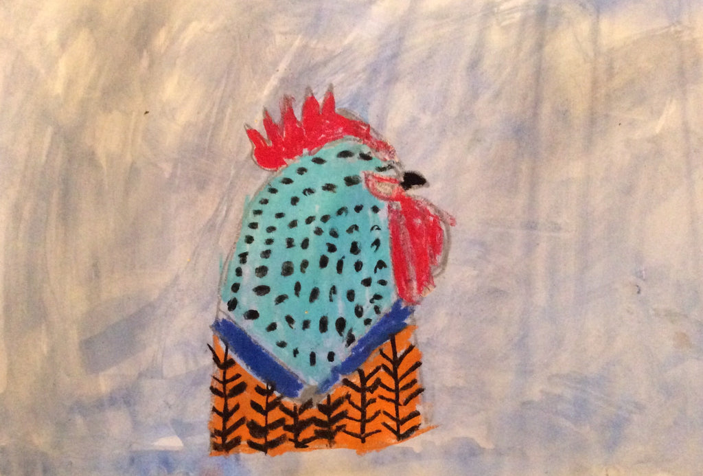 Roosters in chalk