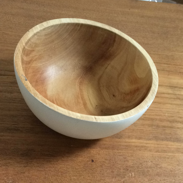 Small White Wooden Bowl
